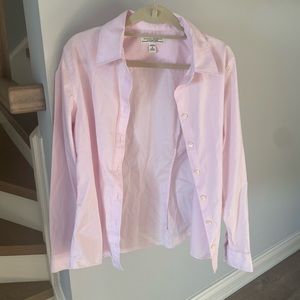 Banana Republic Baby Pink Button Down Linen-Type Shirt